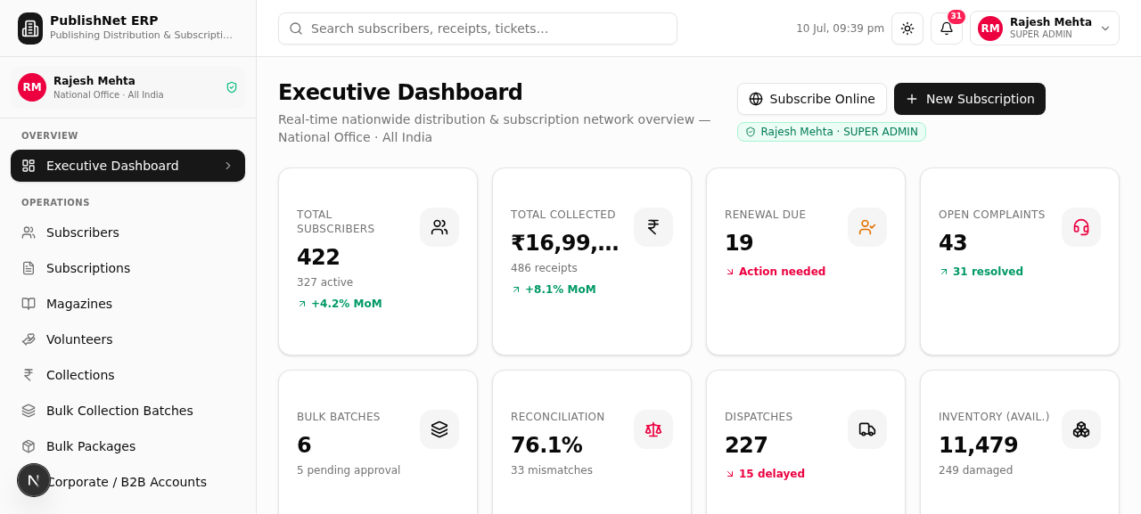 Online Subscription Portal